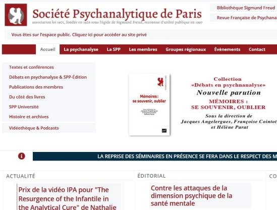 Formation PARIS Société de psychanalyse de Paris